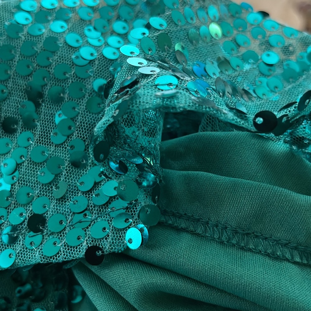 NY Collection Shimmery green sequins Button Up Shirt Size 1X - Picture 7 of 7